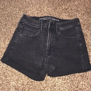American Eagle Denim Shorts - Black, High Waisted